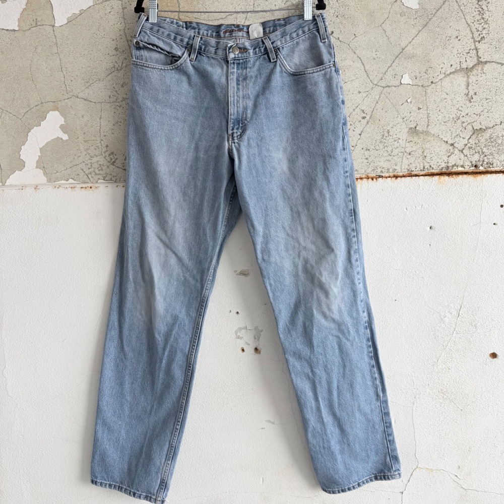 Vtg 90s Eddie Bauer Jeans Light Wash Straight Leg Classic Denim Mens 36 x 36 Dad